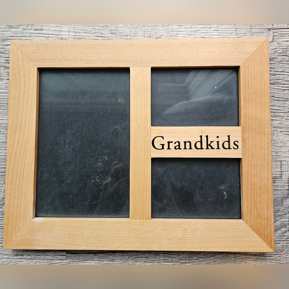 Wooden "Grandkids" Photo Frame in Natural Wood